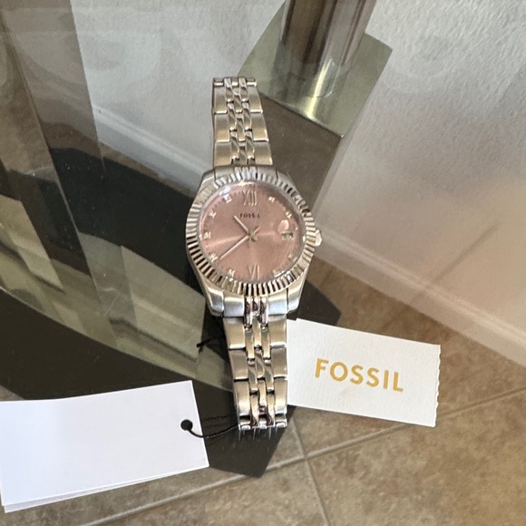 Fossil Silver Watch with Pink Dial - Picture 3 of 7